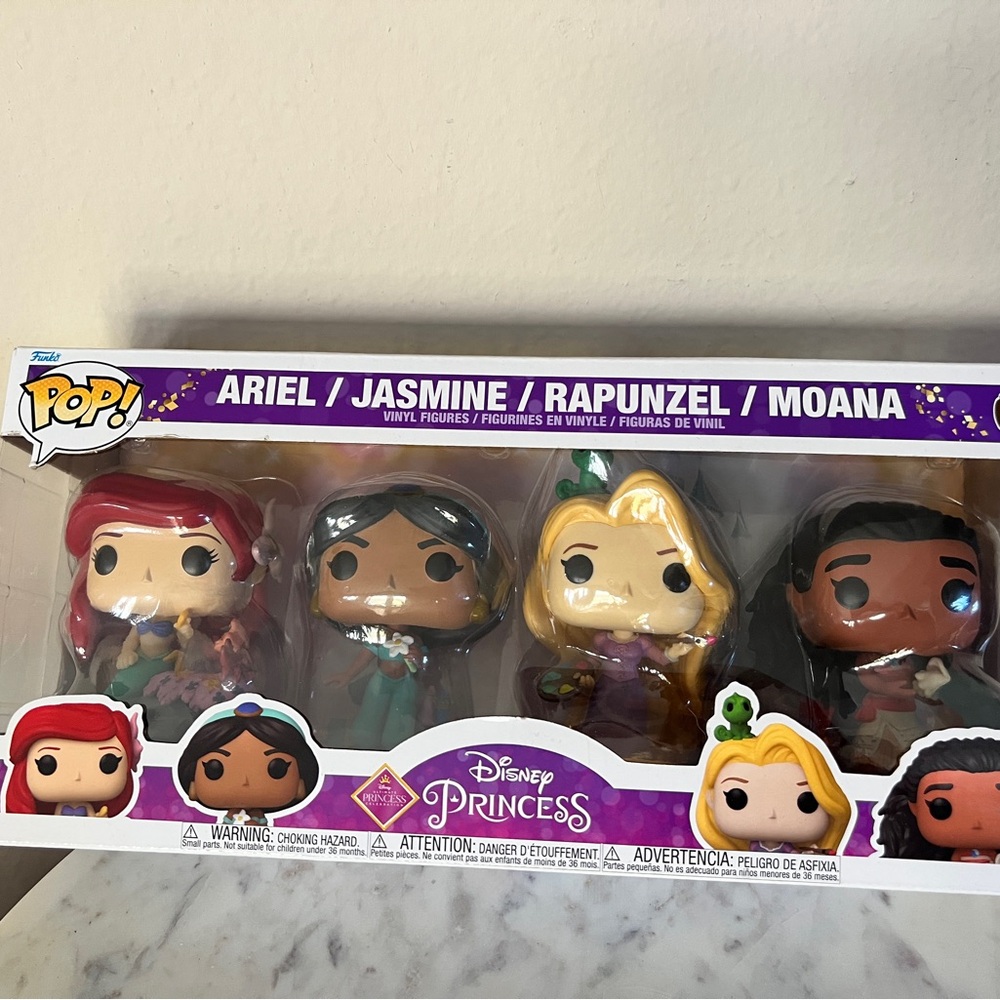 Funko Pop Disney Princess Collection - Ariel, Jasmine, Rapunzel, Moana